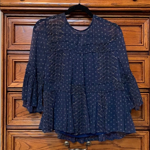 NWOT Lucky Brand Boho Peasant Blouse - Picture 2 of 8